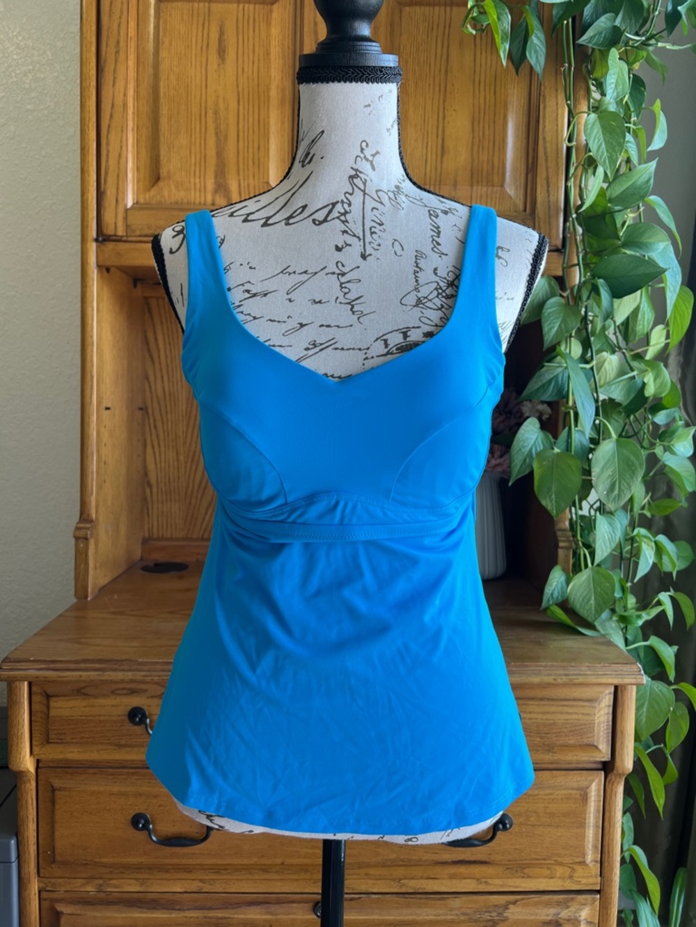 Athleta Bright Blue Bondi Bra Cup Tankini Swim Tank 34 B/C